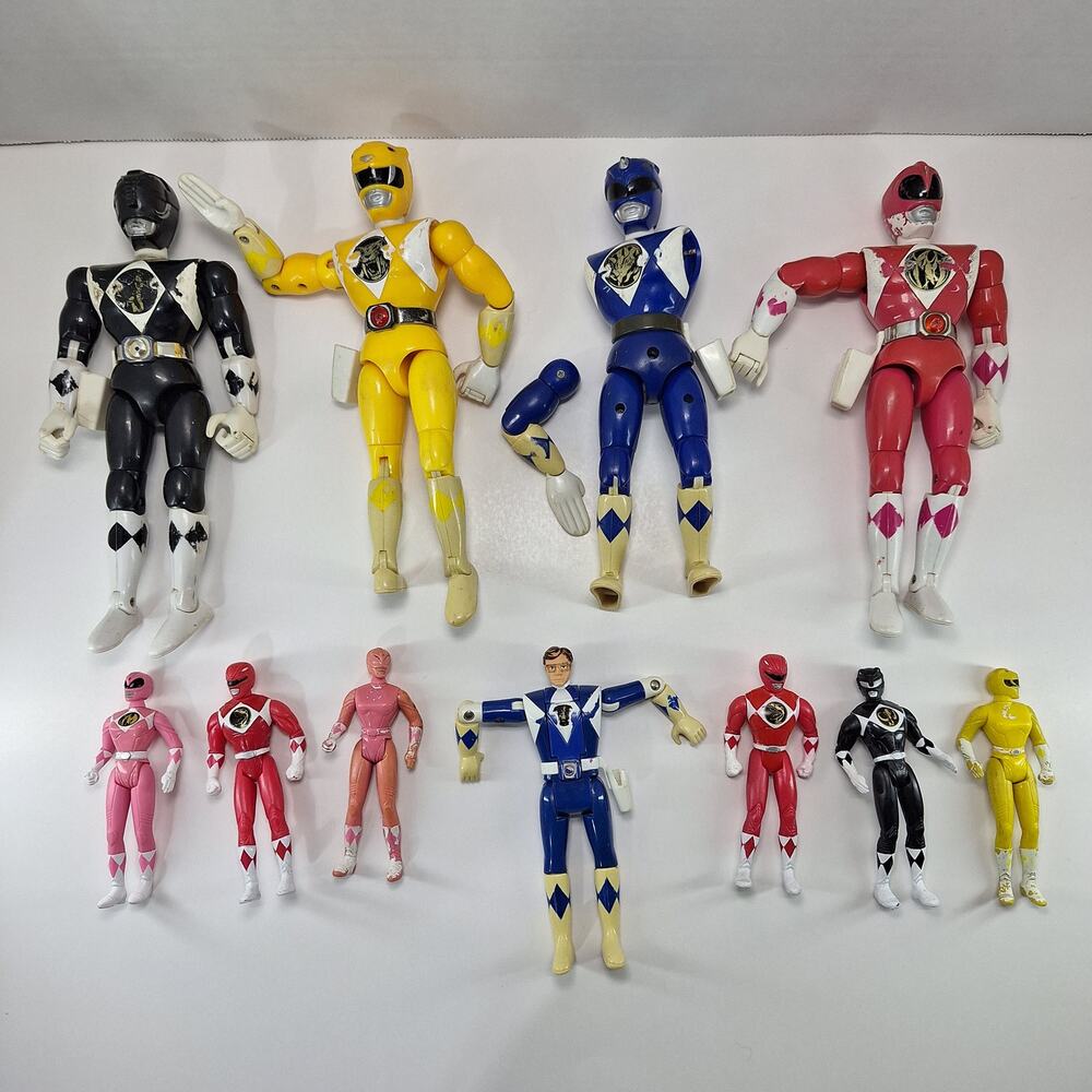 Vintage Bandai 90s Mighty Morphin Power Rangers Action Figure Toy Lot